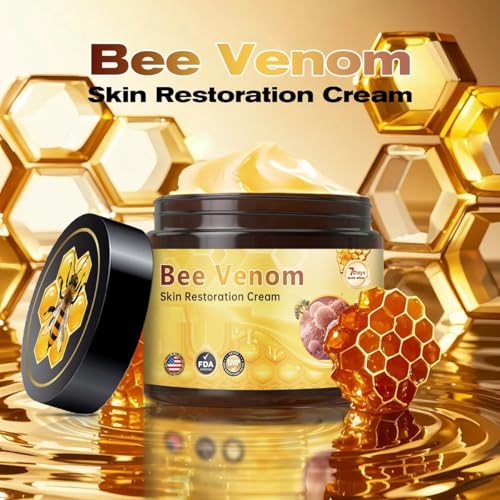 2 Pcs Bee Venom Skin Treatment Cream, Anti-Aging Wrinkle Removal and Firming Face Skin Bee Venom Comprehensive Restoration Cream. 2 Pcs