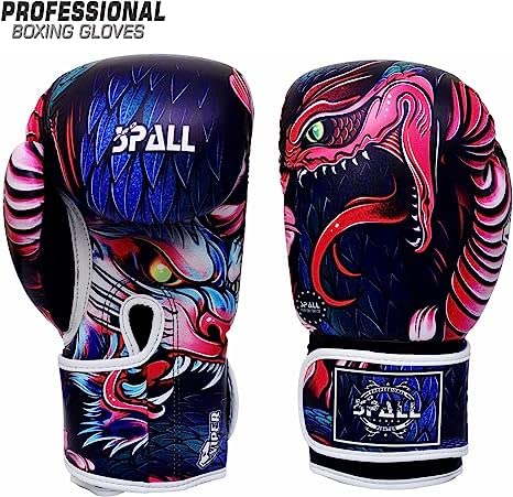 Boxing Gloves for Kids, Men & Women - Pro Training Sparring Punching Gloves - Muay Thai MMA, Kickboxing Heavy Bag Workout Leather Boxing Gloves (Multi, 6OZ)