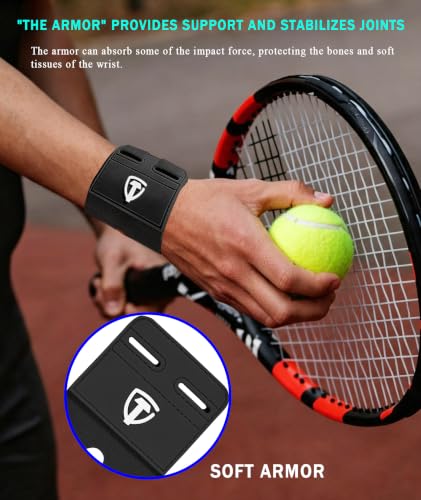 2 Pcs Wrist Compression Strap and Wrist Brace Sport Wrist Support for Fitness, Weightlifting, Tendonitis, Carpal Tunnel Arthritis, Pain Relief (Black) Black