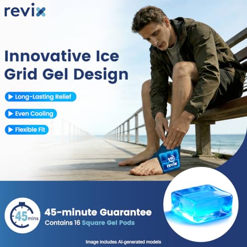 REVIX Ankle Ice Pack Wrap for Plantar Fasciitis, 45-Min Long Lasting Cold 1 Pack