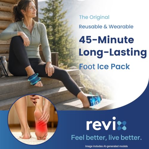 REVIX Foot Ice Pack Wrap for Plantar Fasciitis, 45-Min Cold Therapy 2 Packs