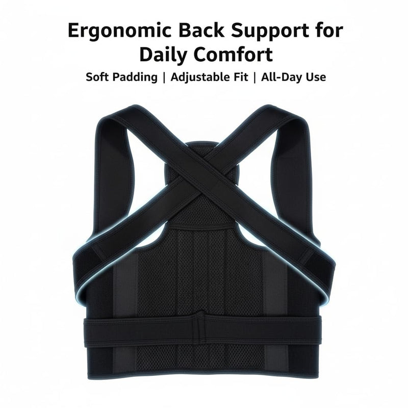 Posture Corrector for Women & Men Adjustable Back Brace for Upper & Lower Back Pain Relief, Spine Alignment & Shoulder Support Breathable Mesh, Improves Posture & Confidence (Medium) Medium - BeesActive Australia