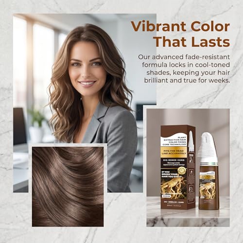 Hair Dye Home Use Dye Comb Integrated Convenient Hair Dye Cream Long-lasting Color No Color Fading Plant Essence No Damage to Hair Ash Brown Ash Blonde Highlights Mild Haircare (Brown)