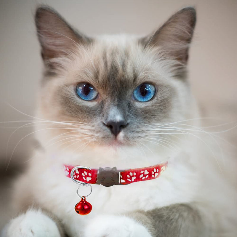Hepplly 2-Pack Cat Collars Quick Release Reflective Kitten Collar with Bell (Red) Red - BeesActive Australia