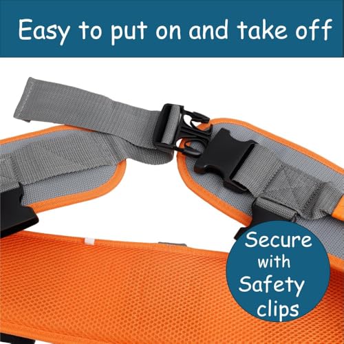 King Mills Gait Belt with Handles, Physical Therapy Safety Belt, Orange, L L: 31"-41"