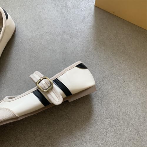 Tabi Shoes Women Mary Janes Ballet Flat - Low Top Split Toe Orthopedic Cute Casual Comfortable Walking Lightweight Female Solid All-Match for Daily Wear Beach Travel Athleisure Standing All Day White 7