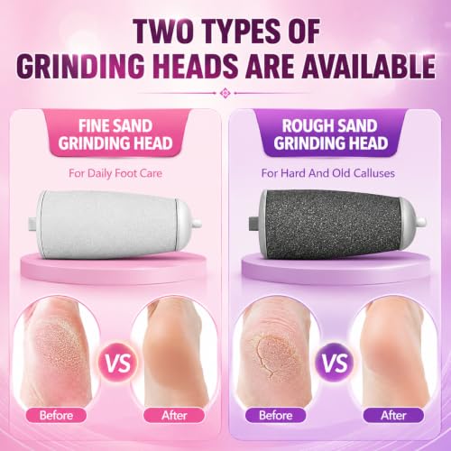 Electric Callus Removers for Feet, Upgraded Electric Foot Callus Remover, Rechargeable Portable Electronic Foot File Pedicure Tools, Feet Care for Dry&Dead Skin for Feet & Hands (Pink) Pink