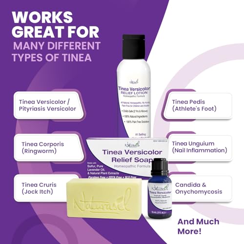 Naturasil Tinea Versicolor Treatment 2-Step Kit with Lotion & Sulfur Soap Tinea Lotion + Soap