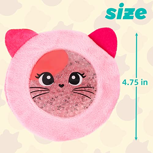 LotFancy Kids Ice Packs for Boo Boos, 3 Pack, Reusable Hot Cold Packs with Cute Plush Sleeves, Small Round Gel Pads for Injuries, Headache, Fever, Wisdom Teeth, Pain Relief, 4.75” Unicorn, Rainbow, Cat