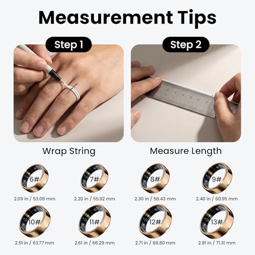 PAXAM Smart Ring for Women & Men Health & Fitness Tracker Rose Gold 9