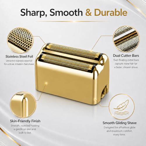 Replacement Heads Foil & Cutters Compatible with BaBylissPRO FXFS2 Shaver 2 gold