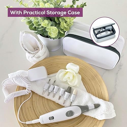 Beurer MP32 Electric Nail Drill with 7 Attachments, Manicure/Pedicure Set with 2-Speed Levels & Dual Rotation for Salon-Quality Nail Care at Home, Including Storage Case MP32 - 7 piece Set
