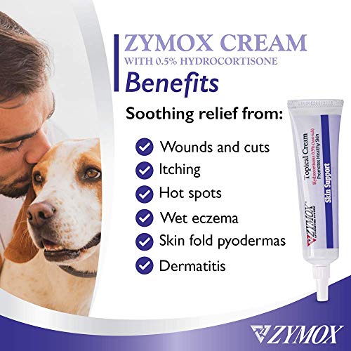 Zymox Topical Cream with 0.5% Hydrocortisone for Dogs and Cats, 1oz Net wt 1 Ounce