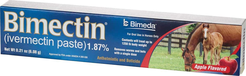 BIMECTIN IVERMECTIN 1.87% Paste WORMER PARASITES Apple Horse OTC (1 Tube)