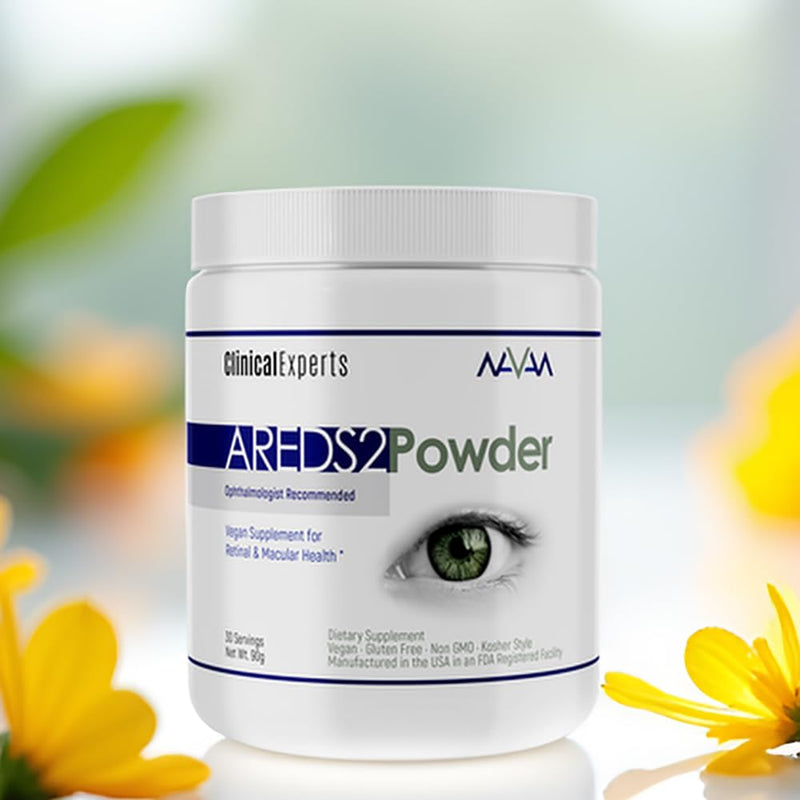 Navan AREDS 2 Powder - for Those Who Can't Consume Tablets or Softgels | Eye Vitamins & Minerals Antioxidant Supplement by Clinical Experts - Lutein, Zeaxanthin & Zinc - Kosher Style, 30 Servings