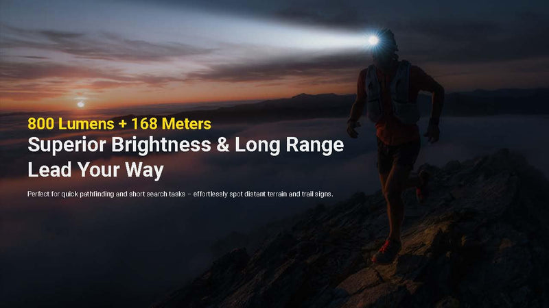 Nitecore UT27 MCT 800 Lumen Running Headlamp USB-C Rechargeable Dual Power with 3 Color Temperatures Red Light Lightweight Trail Hiking Camping Sticker (Standard) Standard - BeesActive Australia
