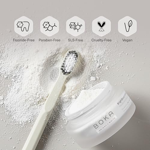 Boka Sensitive Toothpaste - Fluoride Free, 5% Potassium Nitrate, Nano Hydroxyapatite, 4oz with Boka Brightboost Whitening Powder