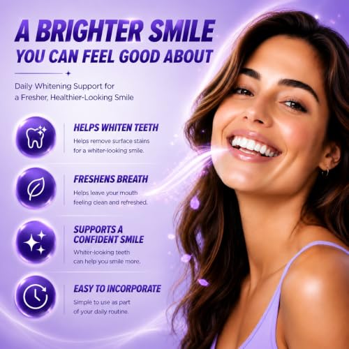 Purple Teeth Whitening Strips,Surface Stain Reduction & Natural Shine,Gentle Teeth Whitening in 30 Minutes,Safely Protects Tooth，Portable for Home or Out Use Non-Slip (28 Strips, Mint) 1 Count (Pack of 28)