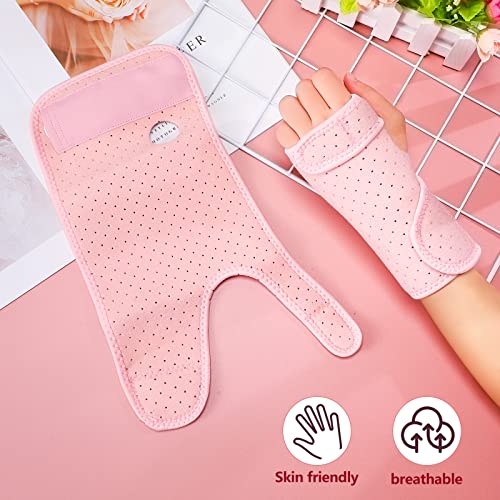 2 Pack Carpal Tunnel Wrist Brace with Splint, Breathable Style, Pink
