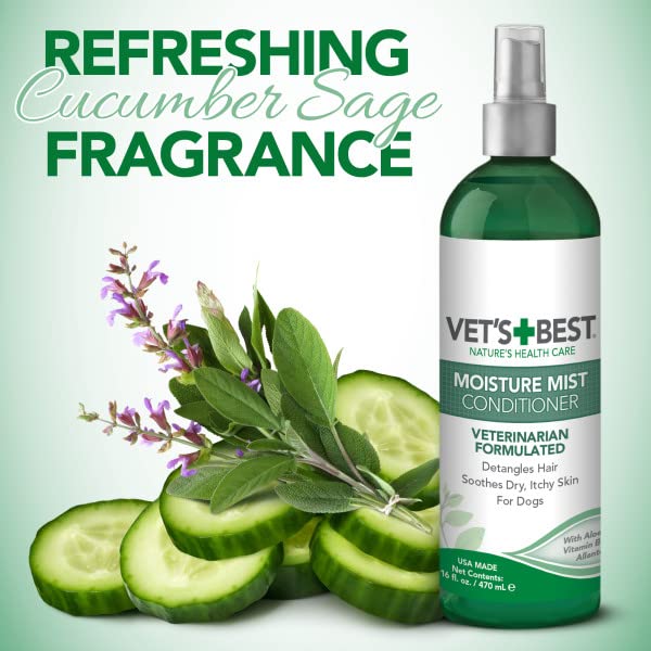Vet's Best Moisture Mist Dog Dry Skin Conditioner| Dog Conditioner and Detangler Spray | Relieves Itchy Skin, Refreshes & Soothes | 16 oz - BeesActive Australia