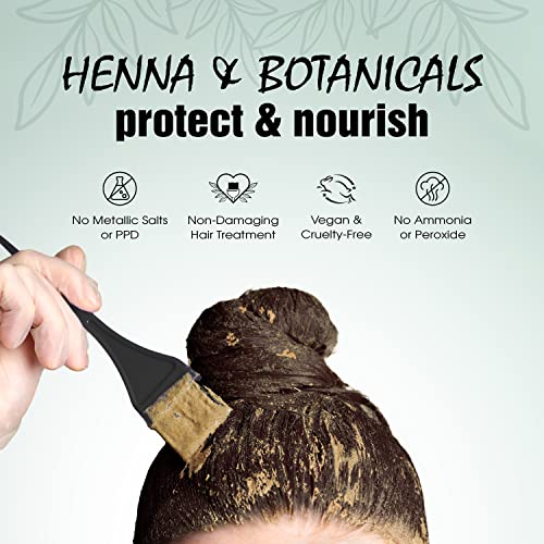 Light Mountain Henna Hair Color & Conditioner - Black Hair Dye for Men/Women, Organic Henna Leaf Powder and Botanicals, Chemical-Free, Semi-Permanent Hair Color, 4 Oz (Pack of 3) 1 Count (Pack of 3)