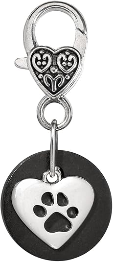 Shungite Pet Collar Charm - Natural Protection for Dogs Cats Durable Black Crystal Stone Backpack Tote Key Chain Small/Medium
