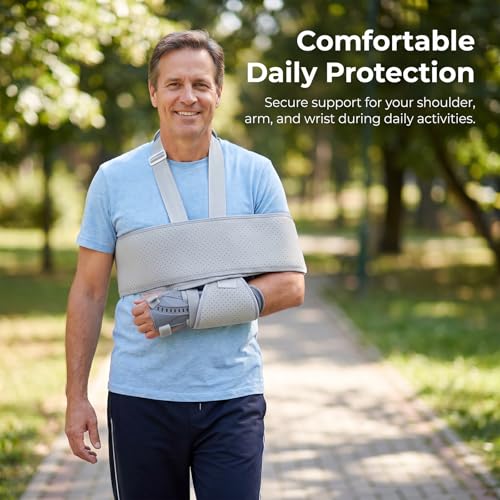 3-in-1 Adult Wrist Support Belt Set, Hand Wrist Brace for Adults with Sling & Immobilization Strap, Adjustable Buckle Fracture Wrist Splint for Adults, Left & Right Available (Right hand) Right Hand