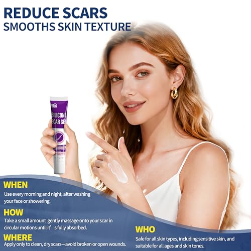 HBM Medical Silicone Scar Gel, Medical Grade Scar Care for Old & New Scars 30g