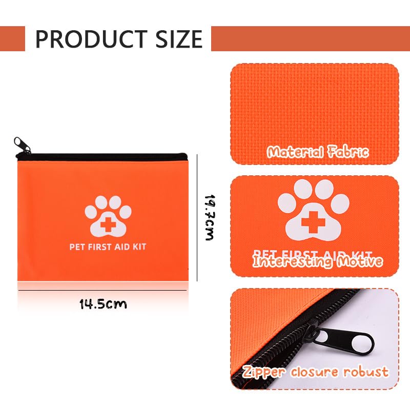 ShiQiao Spl Dog Cat First Aid Kit for Pet Owners Emergency Portable Pet Medical Pouch for Dogs Cats Medical Kit for Home Travel Animal Rescue Organiser Pouch
