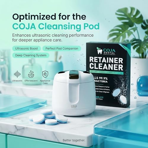 Retainer Cleaner Tablets 120 Count | Retainer Cleaning Tablets for Clear Aligners, Mouthguard & Night Guard | Aligner Cleaner | Dental Cleaner Tablets | Fresh Mint Flavor