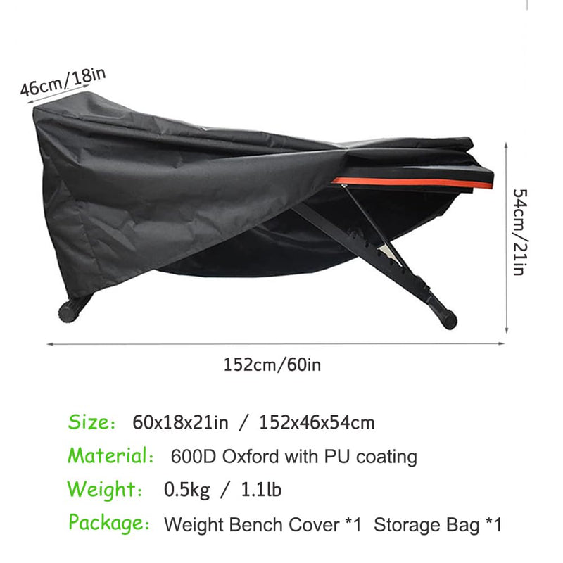 Adjustable Weight Bench Cover Outdoor Indoor Sit-up Board Cover Heavy Duty Oxford Fabric Exercise Workout Bench Cover for Sit-up Board, Weight Bench,Dumbbell Bench