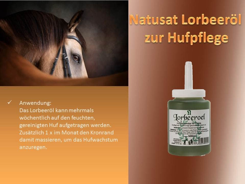 NATUSAT laurel oil - for hoof care for horses, the hoof oil can prevent the hoof horn from becoming brittle - 450 ml 500 ml (pack of 1)