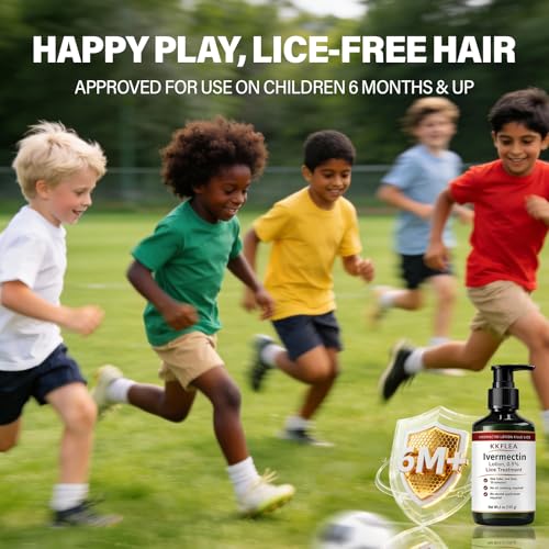 Ivermectin Lotion 0.5% Lice Treatment, Fast-Acting, Head Lice & Eggs Treatment, No Nit Combing Required, for Children & Adults, 5 oz.