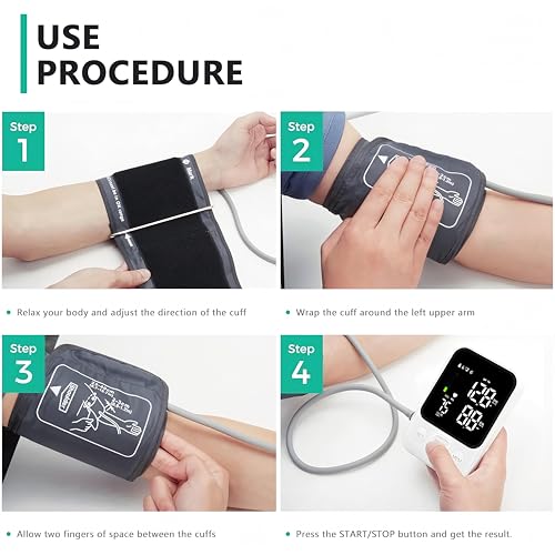 Oklar FDA Cleared Blood Pressure Monitor Upper Arm BP Machine for Home Use White