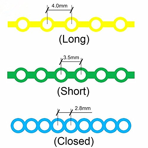 10 Pcs Dental Orthodontic Elastic Chain Power Chains for Brace Closed Multi-colors