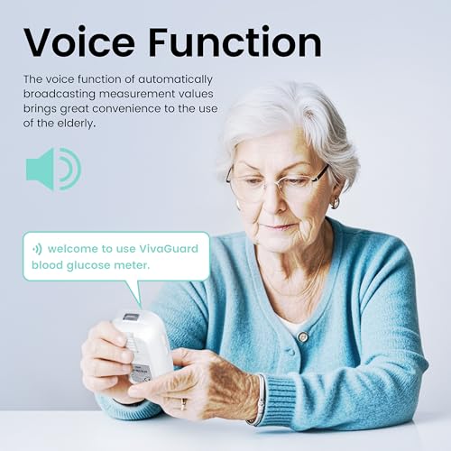 VivaGuard Talking Blood Glucose Monitor Kit, FDA-Cleared FSA&HSA Eligible VGM26