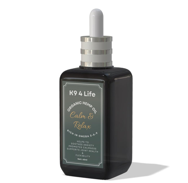 Hemp Oil for Dogs – Calming Anxiety Relief, Joint Support, Skin & Coat Care – Natural All-in-One Dog Supplement for Stress, Mobility & Digestion – K9 4 Life Large
