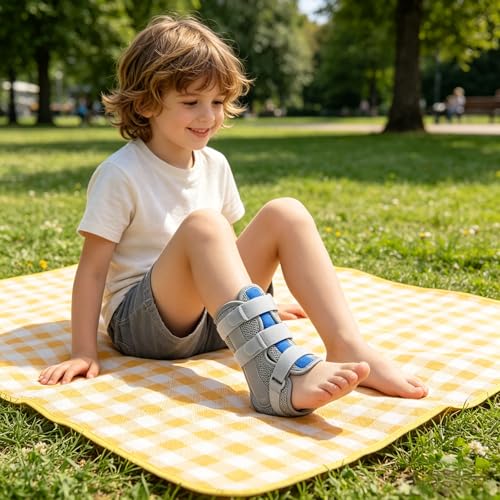 Kids Pediatric Ankle Brace, Neoprene Ankle Splint with Adjustable Straps, Universal Fit, Lightweight Support (Large) Large