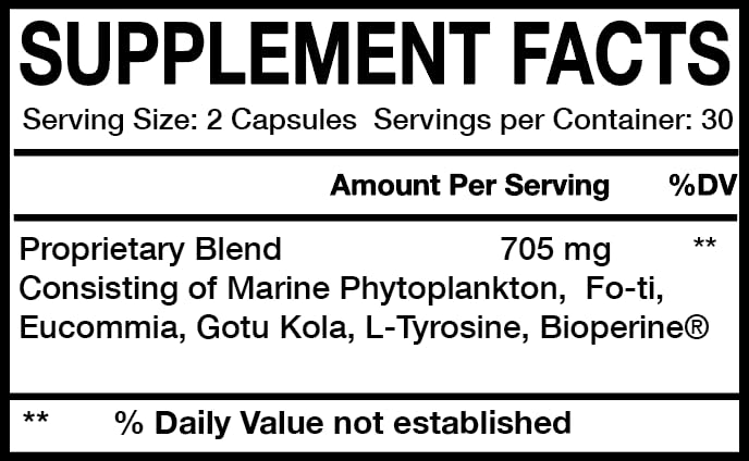Freeze Dried Marine Phytoplankton, Supports Brain & Heart Health, Powerful Superfood, Nutrient Dense with BioPerine for High Absorption 60 Capsules
