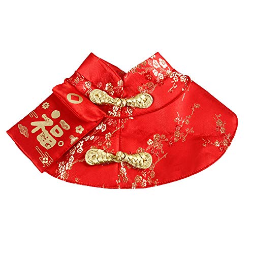 Cat Clothes,New Year's Cloak Dog Clothes Red Pet Cheongsam Cloak Clothes for Cats Small Dogs Puppy(Red,L) L - BeesActive Australia