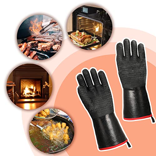 Schwer Heat Resistant BBQ Glove for Oven & Fryer Smoker, CR8000, 14inch 1 Pair