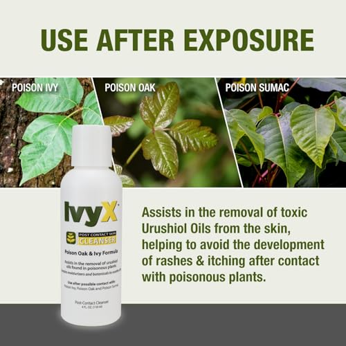 CoreTex Ivy X Post-Contact Poison Ivy Cleanser Lotion - 4oz Bottle of USA-Made Treatment Lotion to Remove Itchy Rashes - Also Works on Poison Oak & Sumac Oils 4.00 Fl Oz (Pack of 1)