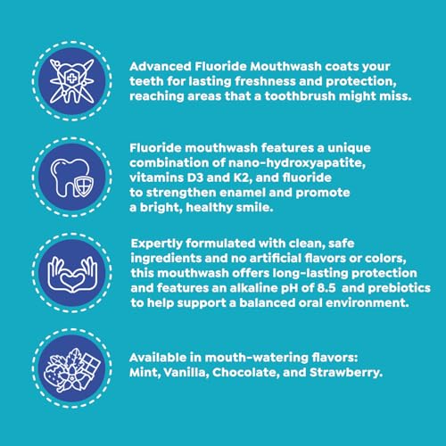 SuperMouth Nano Hydroxyapatite Fluoride Mouthwash, Vanilla