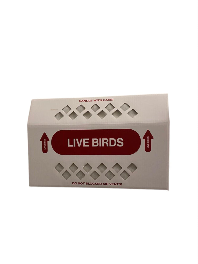 Shipping Box for Live Birds Economy Size 18" x 8" x 12" Tall with Handle - for Poultry, Pigeons, & Canaries -1 Box 1 ct - PawsPlanet Australia