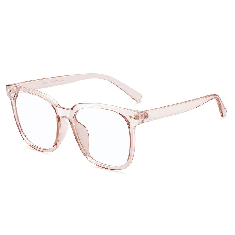 Oversized Square Blue Light Blocking Glasses for Women Men Anti Glare Reduce Eyestrain Computer Glasses Light Orange - BeesActive Australia