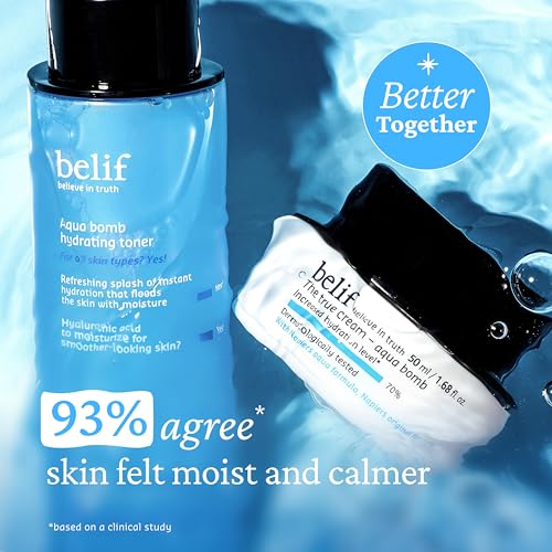belif Niacinamide Hydrating Toner – Aqua Bomb Lightweight Cooling Toner with Hyaluronic Acid, Soothing and Balancing Formula, Skin Barrier Repair and Radiant Skin, Korean Skincare, 5.07 fl oz 6.7 Fl Oz (Pack of 1)