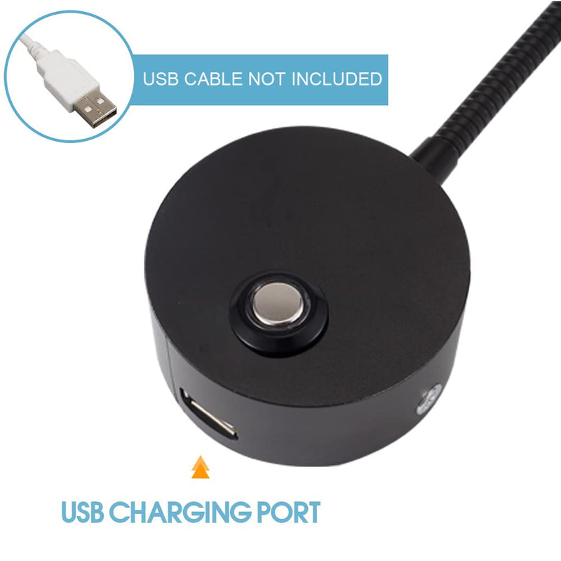 Dimmable RV Reading Light with USB Charging Port, DC 12V RV Interior Lights, Flexible LED Light Fixtures, Designed for Camper, Van, Boat and Motorhome, 2 Pack(Black) Dimmable/ Black/ 2 Pack - BeesActive Australia
