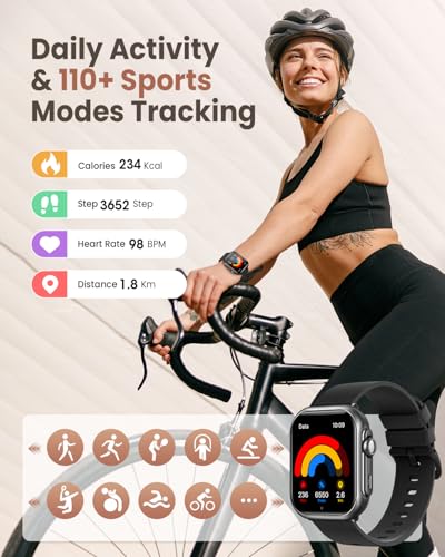 Smart Watch for Android/iPhone, Fitness Watches for Women with Waterproof Gold 1.83"