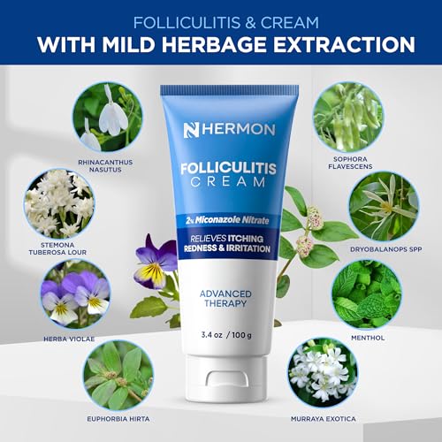 Hermon Folliculitis Cream: Effective for Folliculitis Scalp Face and Body 100g 3.4 Ounce(Pack of 1)
