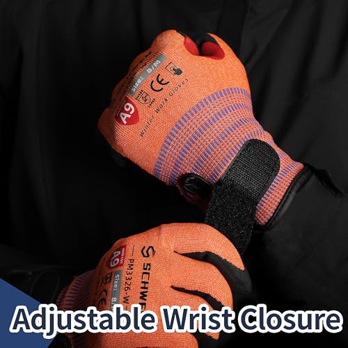 Schwer FreezeGuard-X Winter Work Gloves for Men and Women, ANSI A9 Cut Resistant Glove for Extreme Protection, Freezer Gloves With Super Grip, Thermal Insulated, PM3326-W (XXL,1 Pair) 1 pair XX-Large Winter Orange